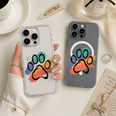 Dog Paw Print iPhone Case , Samsung Case, Pet Lover Clear Phone Case, MagSafe Compatible Cute Paw Phone Cover