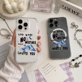 God Made No Mistake iPhone Case , Samsung Case, Faith Quote Clear Phone Case, MagSafe Compatible Christian Inspiration Cover
