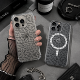Creepy HA Pattern iPhone Case , Samsung Case, Dark Horror Typography Clear Phone Case, MagSafe Compatible Gothic Cover