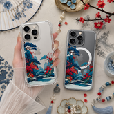 Japanese Garden Landscape iPhone Case , Samsung Case, Oriental Nature Clear Phone Case, MagSafe Compatible Scenic Art Cover