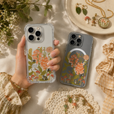 Woodland Botanical Frog iPhone Case , Samsung Case, Cottagecore Mushroom Clear Phone Case, MagSafe Compatible Nature Cover