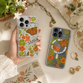 Butterfly Botanical Autumn iPhone Case , Samsung Case, Cottagecore Nature Clear Phone Case, MagSafe Compatible Floral Cover