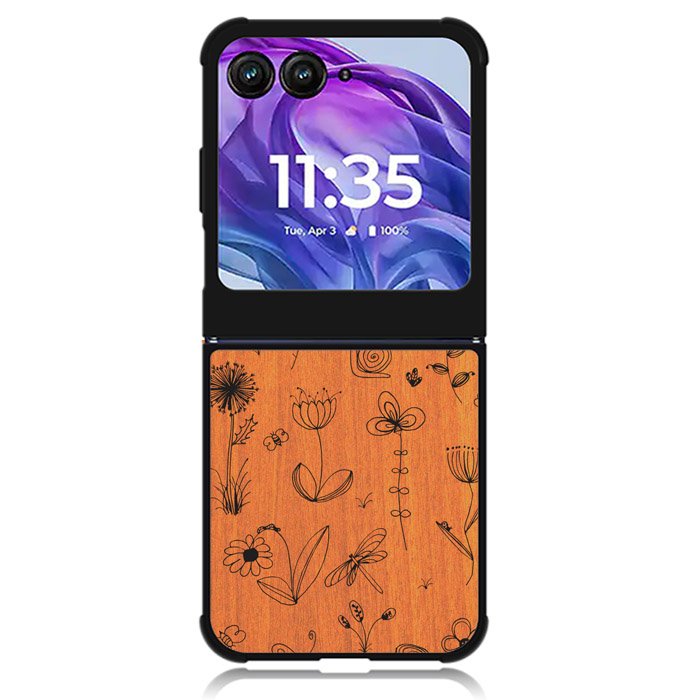 Botanical Plants Wood Motorola Moto Razr Plus 2024 , Moto Razr+ 2024 Case