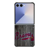 atlanta braves wood Samsung Galaxy Z Flip 7 5G Case