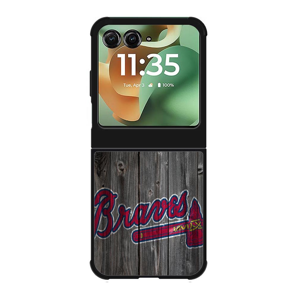 atlanta braves wood Motorola Moto RAZR 2025 Case