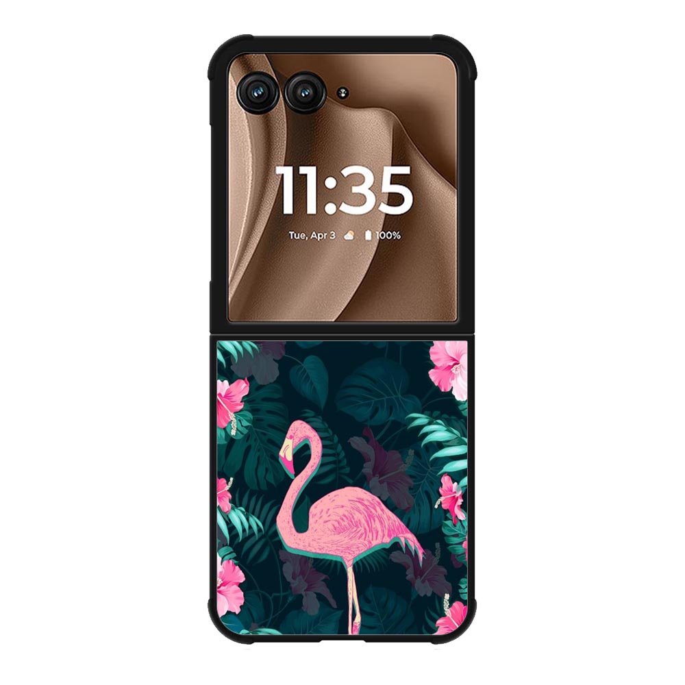 Flamingo And Flowers Motorola Moto RAZR Plus 2025 Case