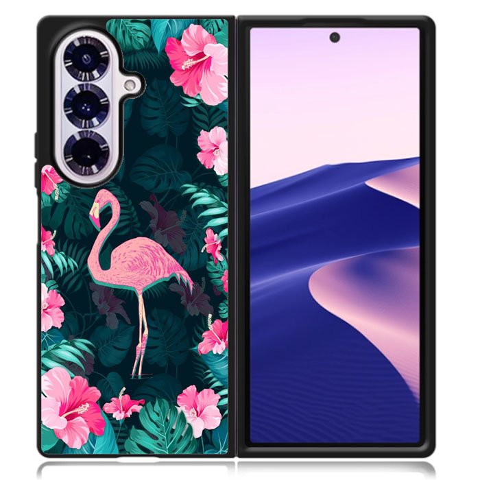 Flamingo And Flowers Samsung Galaxy Z Fold 7 Case DC0646