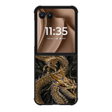 Black And Gold Dragon Motorola Moto RAZR Plus 2025 Case
