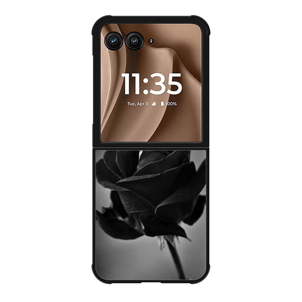 Black Rose Motorola Moto RAZR Plus 2025 Case