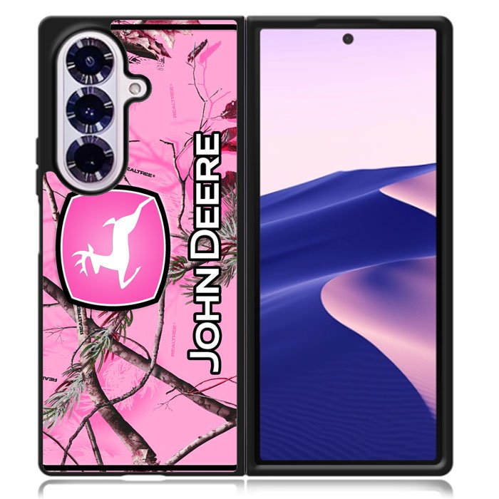 John Deere Pink Camo Case Samsung Galaxy Z Fold 7 Case DC0931