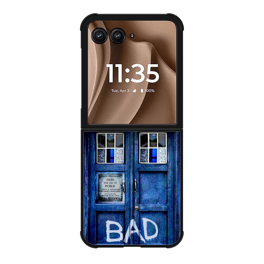 Doctor Who TARDIS Bad Wolf Blue Motorola Moto RAZR Plus 2025 Case