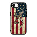 Browning Deer Real Tree Camo Usa Flag iPhone 17e Case DC0245