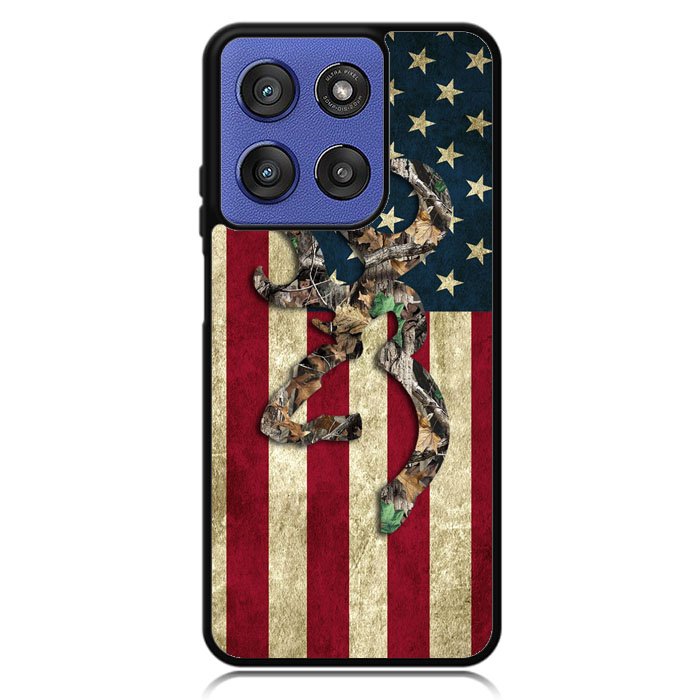 Browning Deer Real Tree Camo Usa Flag Motorola Moto G Stylus 5G 2025 DC0245