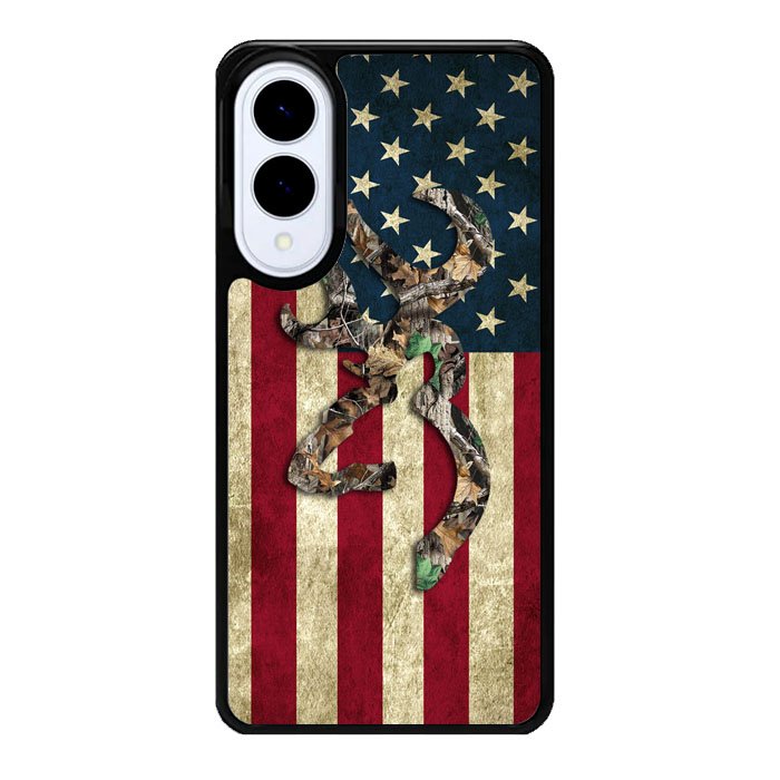 Browning Deer Real Tree Camo Usa Flag Samsung Galaxy S25 Edge DC0245