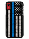 Police Blue Line Flag iPhone XR Case