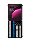Police Blue Line Flag Motorola Moto Razr Plus 2023 , Moto Razr+ 2023 Case