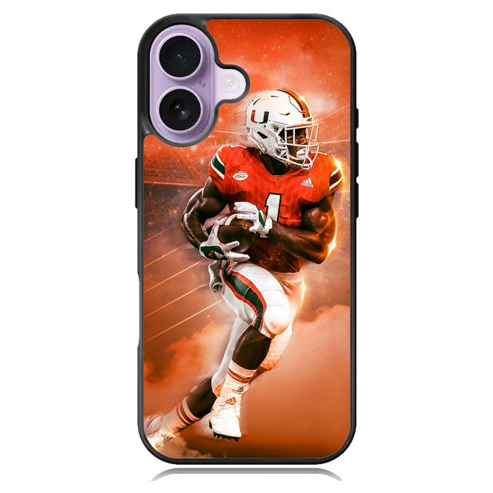 University Of Miami Footbal iPhone 16 Case DC1929