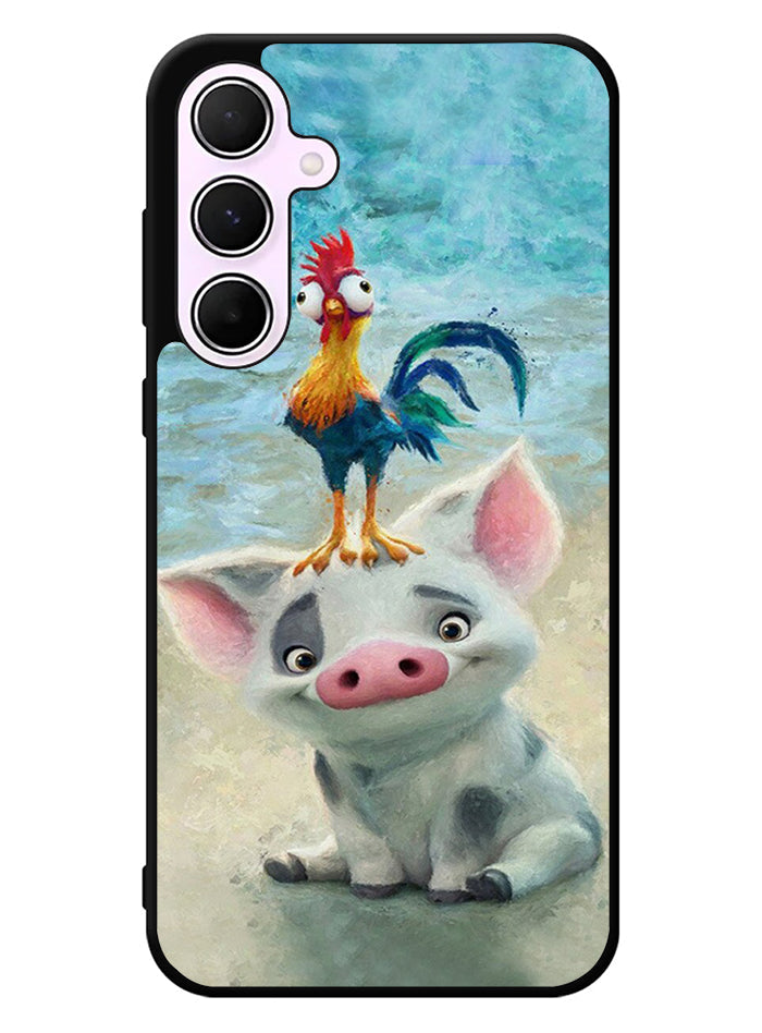 Moana Pua Pig Heihei Beach Samsung Galaxy A35 5G Case