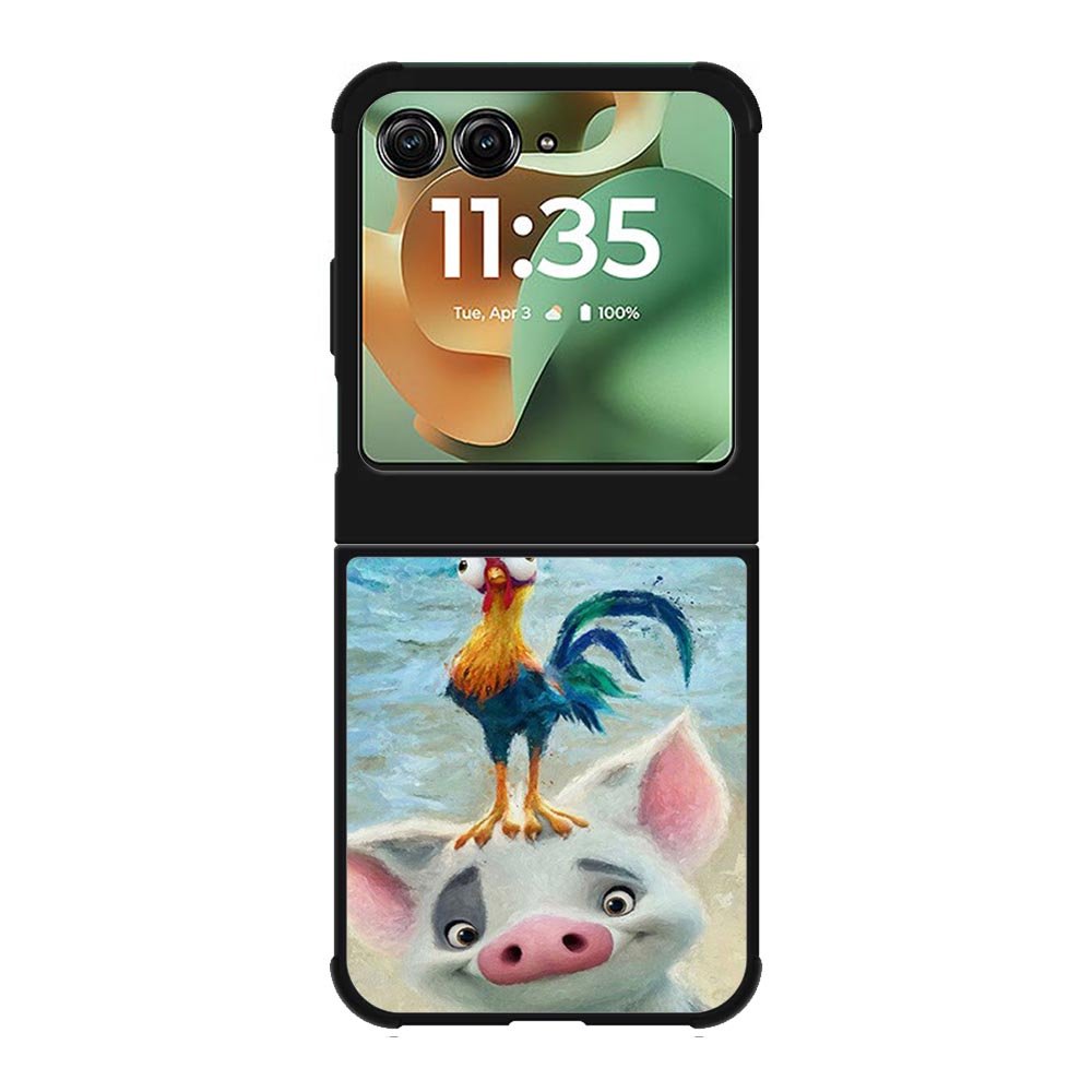 Moana Pua Pig Heihei Beach Motorola Moto RAZR 2025 Case