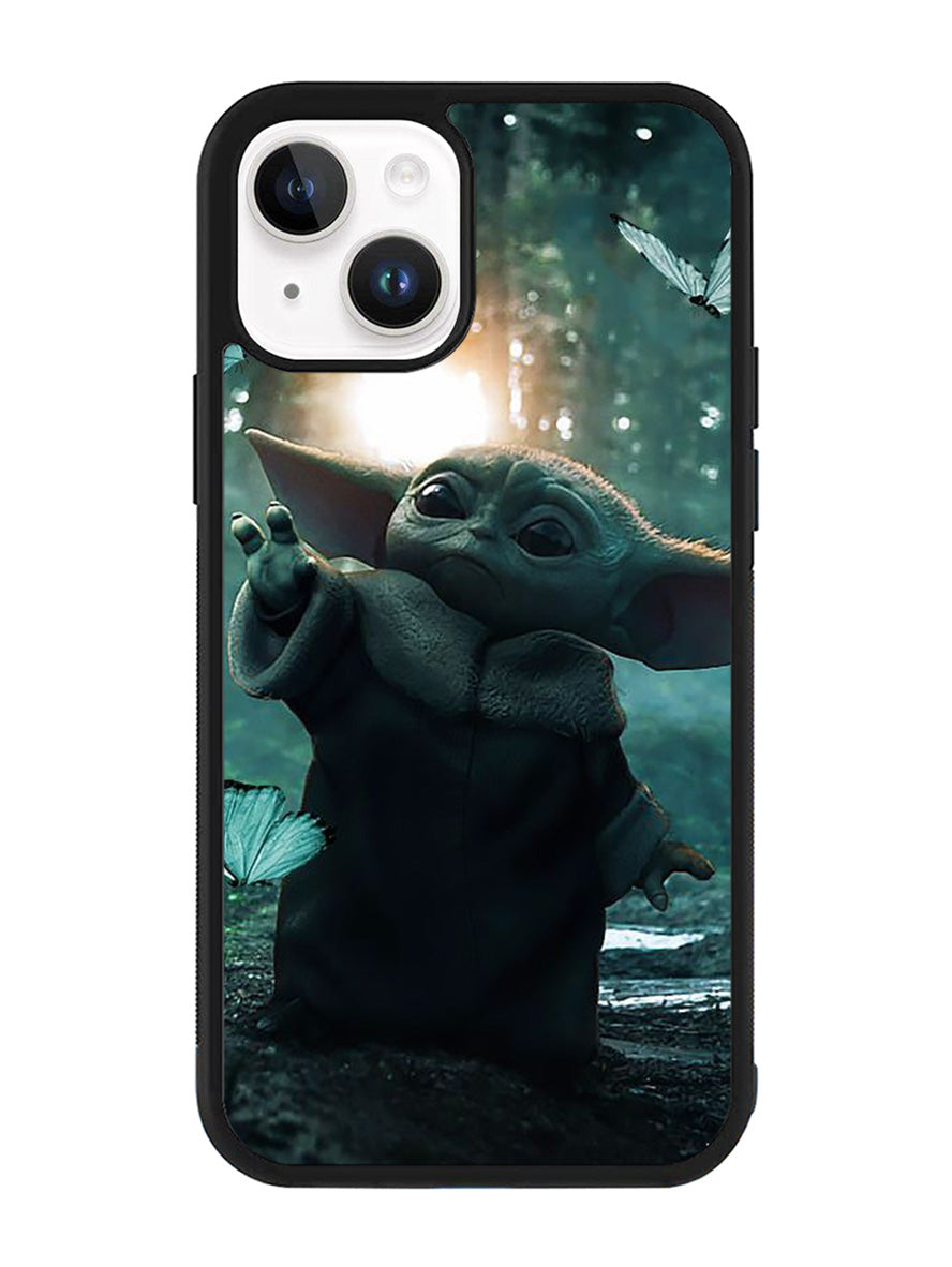 Baby Yoda In The Forest Love Butterfly iPhone 15 Case BLN10904