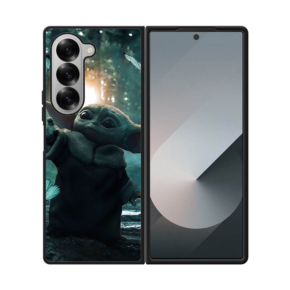 Baby Yoda In The Forest Love Butterfly Samsung Galaxy Z Fold 7 5G Case
