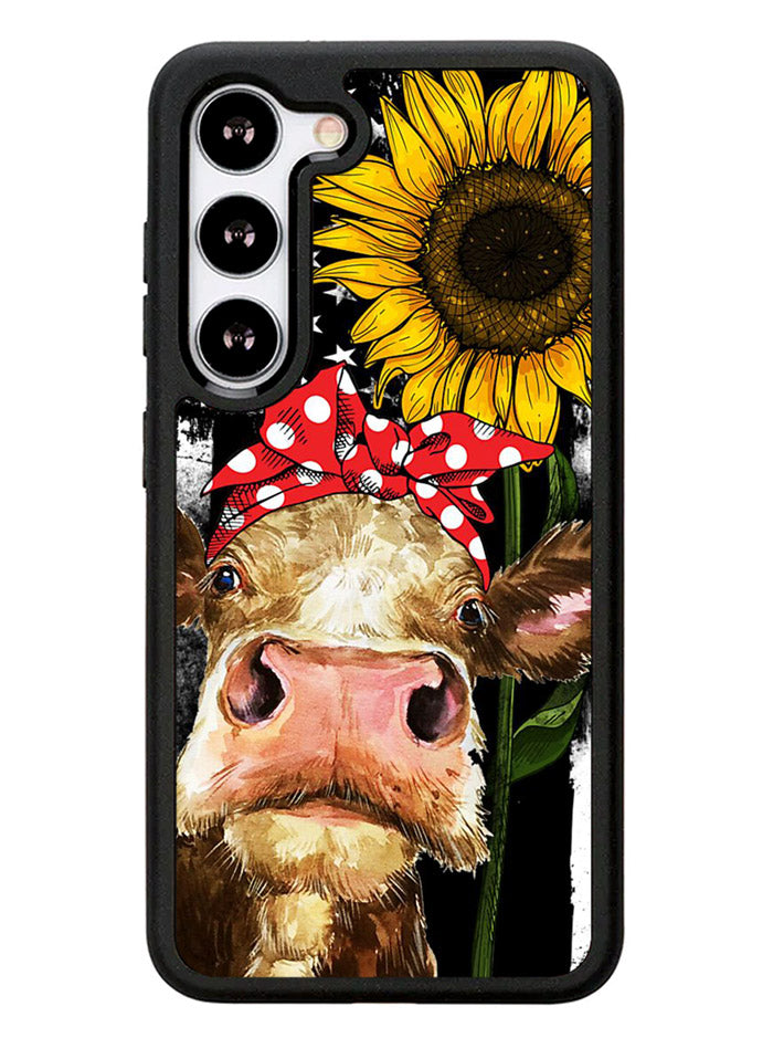 Cow With Tie SuNflower Samsung Galaxy S23 Plus 5G / Samsung Galaxy S23+ 5G Case