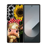 Cow With Tie SuNflower Samsung Galaxy Z Fold 7 5G Case