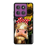 Cow With Tie SuNflower Motorola Moto Edge 60 Pro Case