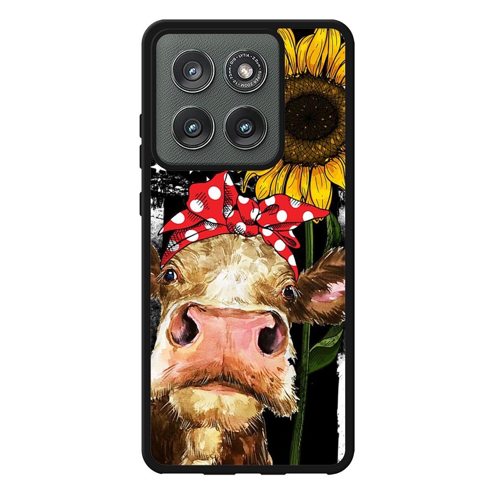 Cow With Tie SuNflower Motorola Moto Edge 2025 Case