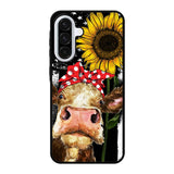 Cow With Tie SuNflower Samsung Galaxy A56 Case DC3770