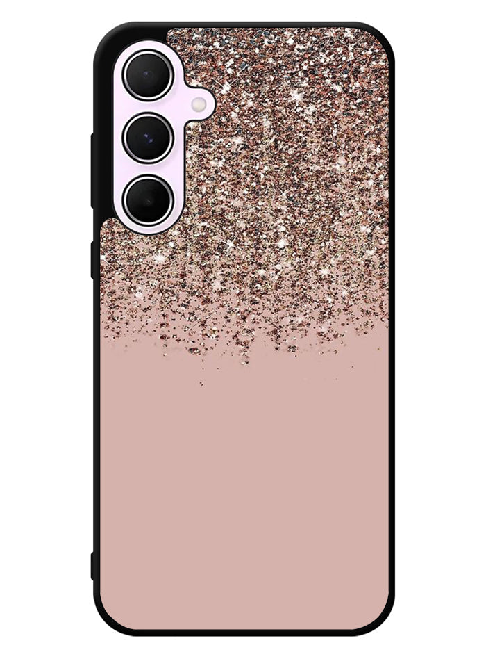 Pink Rose Gold Bronze Glitter Samsung Galaxy A35 5G Case