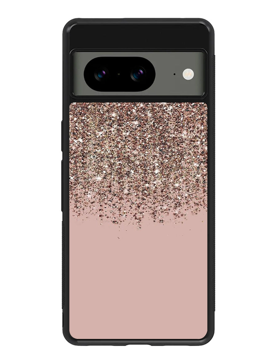 Pink Rose Gold Bronze Glitter Google Pixel 8 Case
