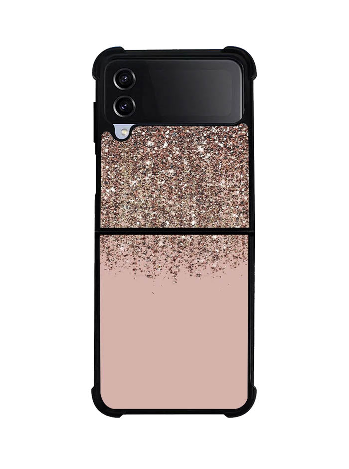 Pink Rose Gold Bronze Glitter Samsung Galaxy Z Flip 4 5G 2022 Case