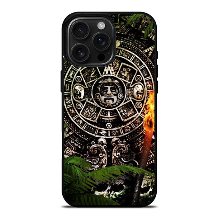 Aztec Calendar Texture Wallpaper Case iPhone 16 Pro Max Case DC0126