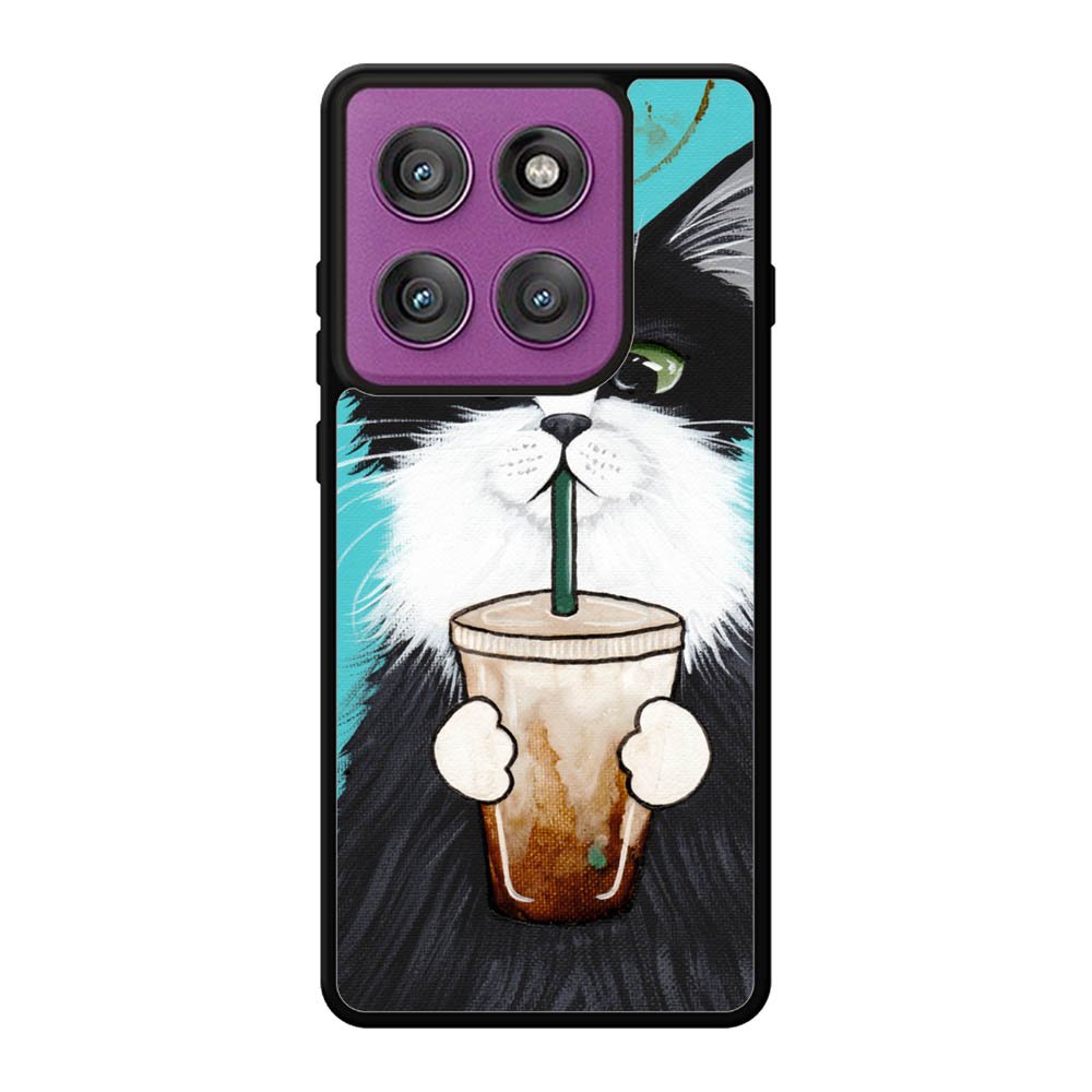 Cute Coffee Cat Motorola Moto Edge 60 Pro Case