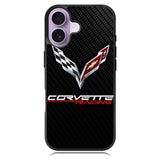 Corvette Logo Carbon iPhone 16 Case DC0387