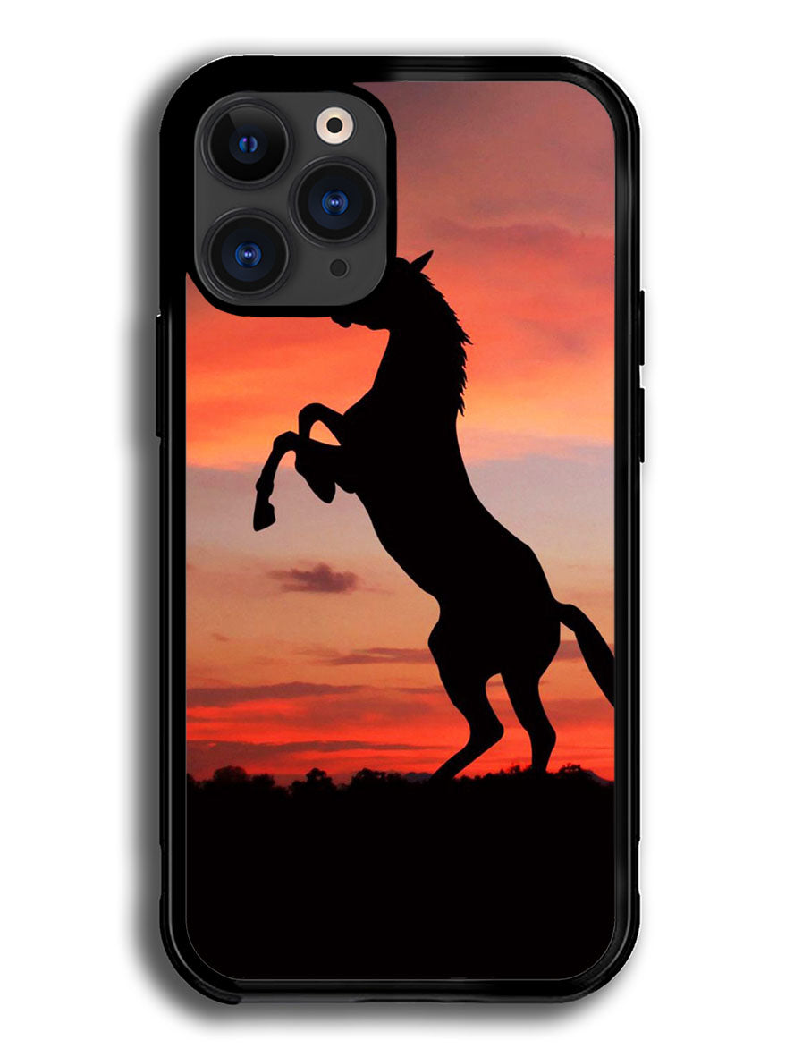 Horse Silhouette On Red Sunset iPhone 13 Pro Case BLN1758