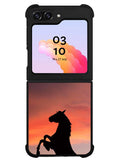 Horse Silhouette On Red Sunset Samsung Galaxy Z Flip 5 5G 2023 Case