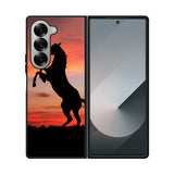 Horse Silhouette On Red Sunset Samsung Galaxy Z Fold 7 5G Case