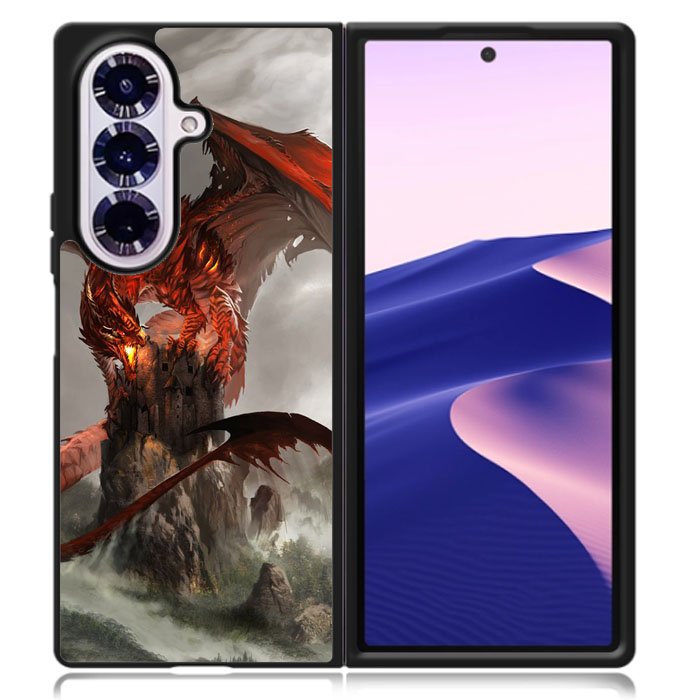 Red Dragon Wallpaper Samsung Galaxy Z Fold 7 Case DC1568