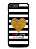Stripes gold heart iPhone SE 2nd Generation 2020 Case BLN0451