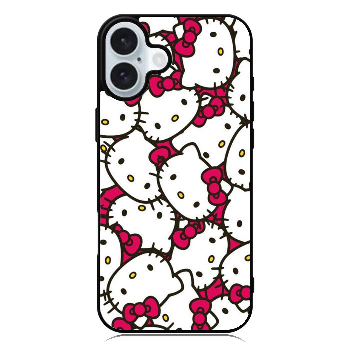 Hello Kitty Face Pattern iPhone 16 Plus Case