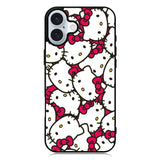 Hello Kitty Face Pattern iPhone 16 Plus Case