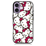 Hello Kitty Face Pattern iPhone 16 Case DC0836