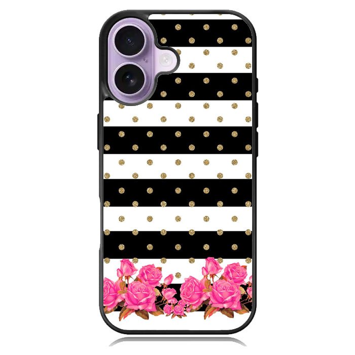 Flower Stripes Polka iPhone 16 Case DC0652