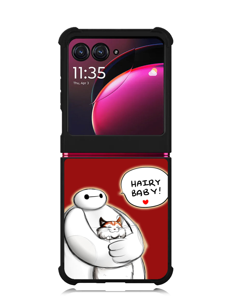 Cat and Baymax Hairy Baby Motorola Moto Razr Plus 2023 , Moto Razr+ 2023 Case