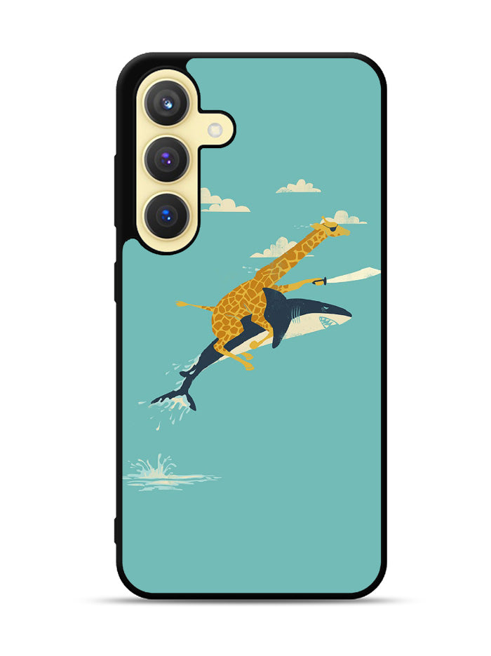 Black Friday offer Giraffe Riding Shark Samsung Galaxy S24 Plus 5G , Samsung Galaxy S24+ 5G Case