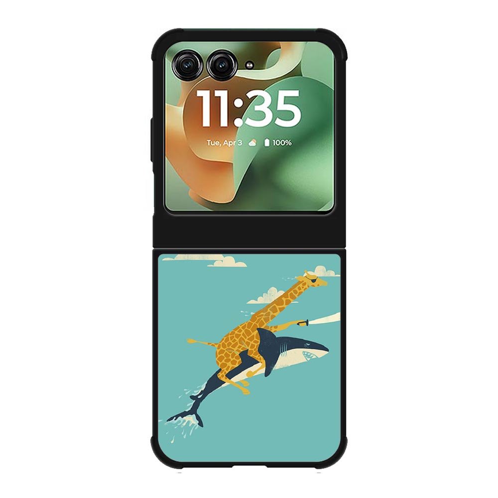 Black Friday offer Giraffe Riding Shark Motorola Moto RAZR 2025 Case