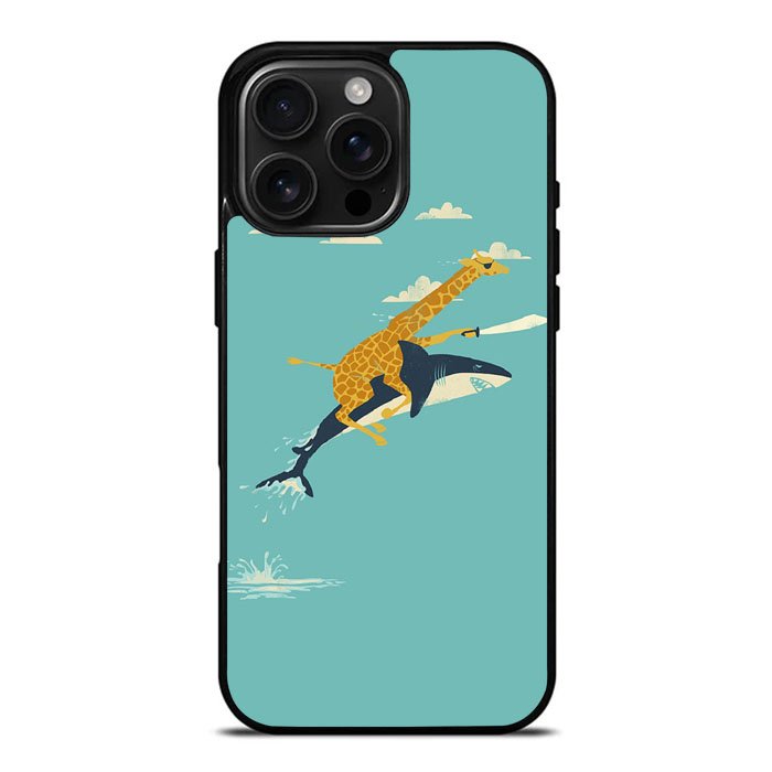 Black Friday Offer Giraffe Riding Shark iPhone 16 Pro Max Case DC0190