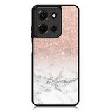 Rose Gold Glitter Ombre White Marble Motorola Moto G Power 5G 2025 DC1587